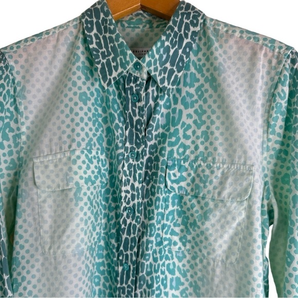Equipment Femme Ombre Green Animal Print Top – Size Large - Picture 3 of 9